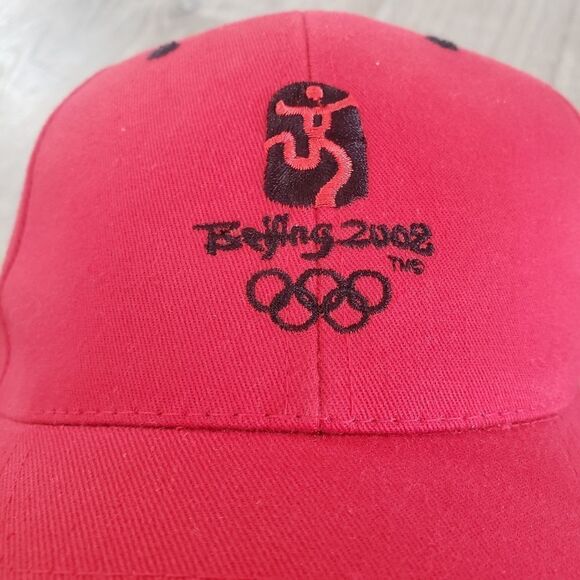 Official Olympics Beijing China 2008 Cap Hat Red Sports World Games - Picture 5 of 8